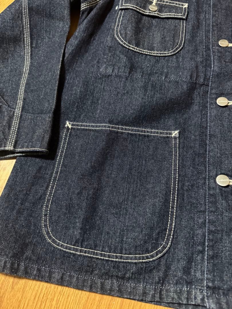 美品 濃紺 Carhartt デニムカバーオール Lサイズ