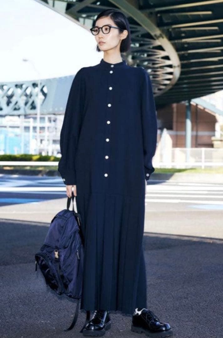 美品ENFOLD BACK-PLEATS DRESS