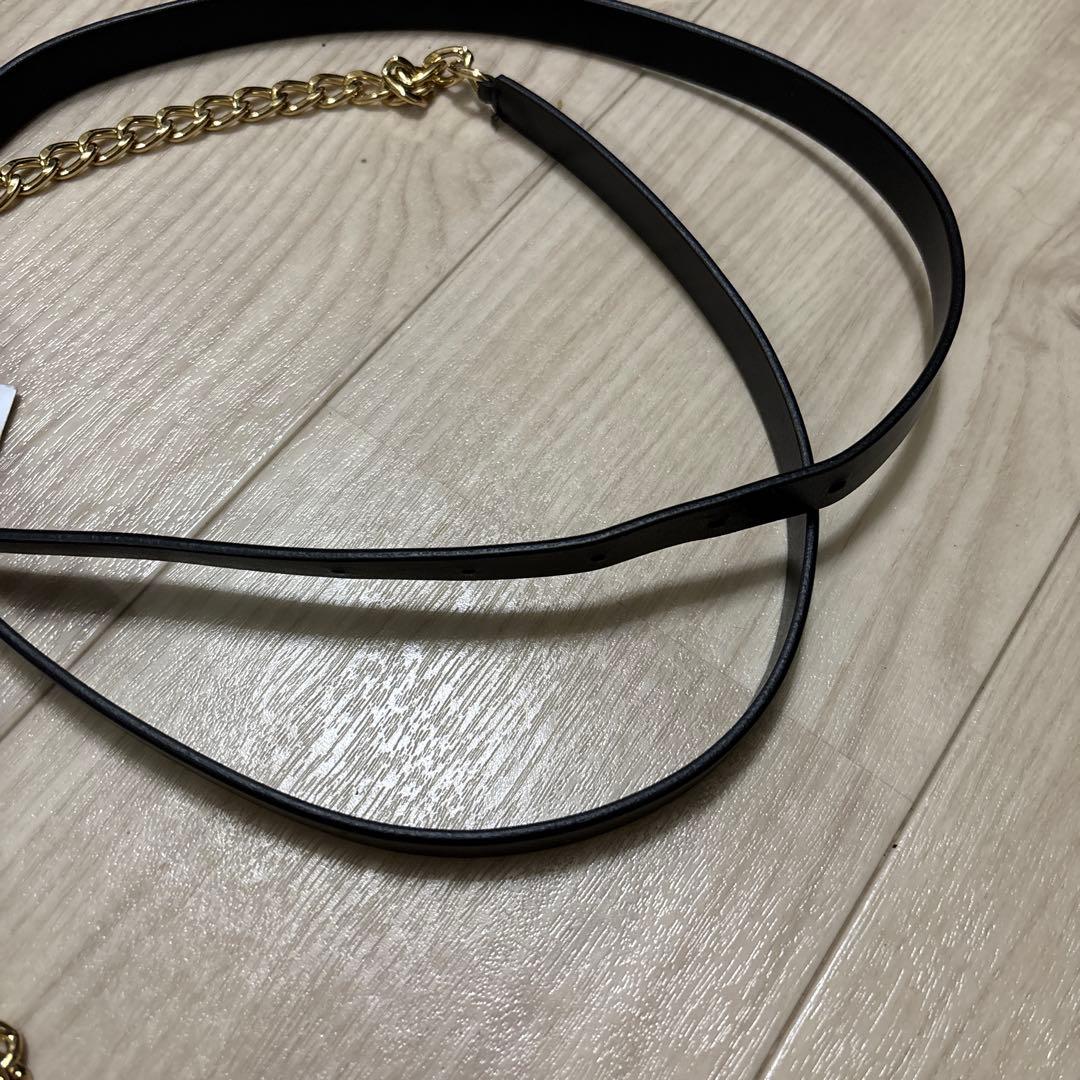 ATELIER AMBOISE チェーンコンビベルト　ブラック　牛革