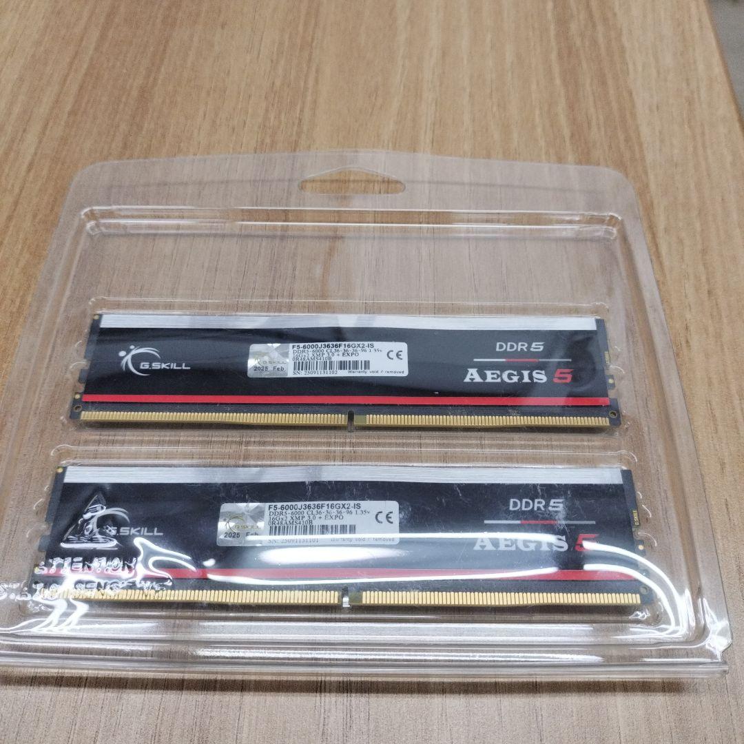 【ほぼ未使用】PCメモリー G.SKILL DDR5 32GB (2x16GB)