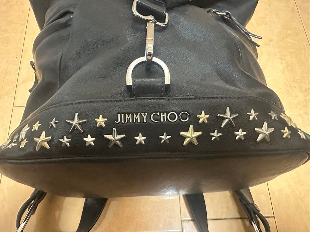 ジミーチュウ フィッツロイ リュック スタッズ レザー ブラック