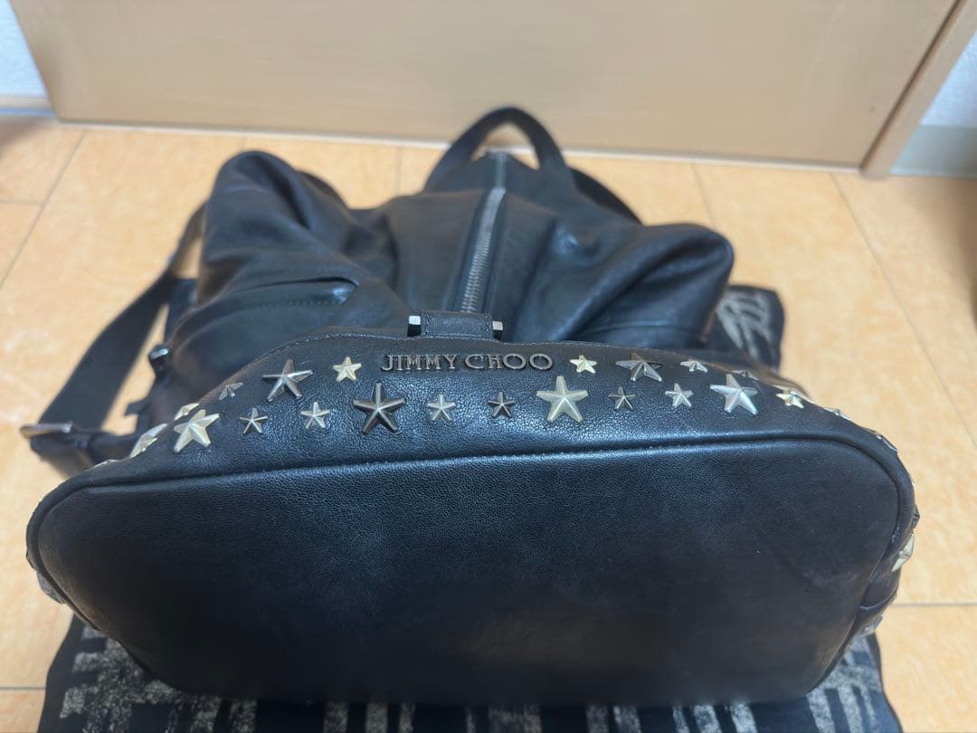 ジミーチュウ フィッツロイ リュック スタッズ レザー ブラック