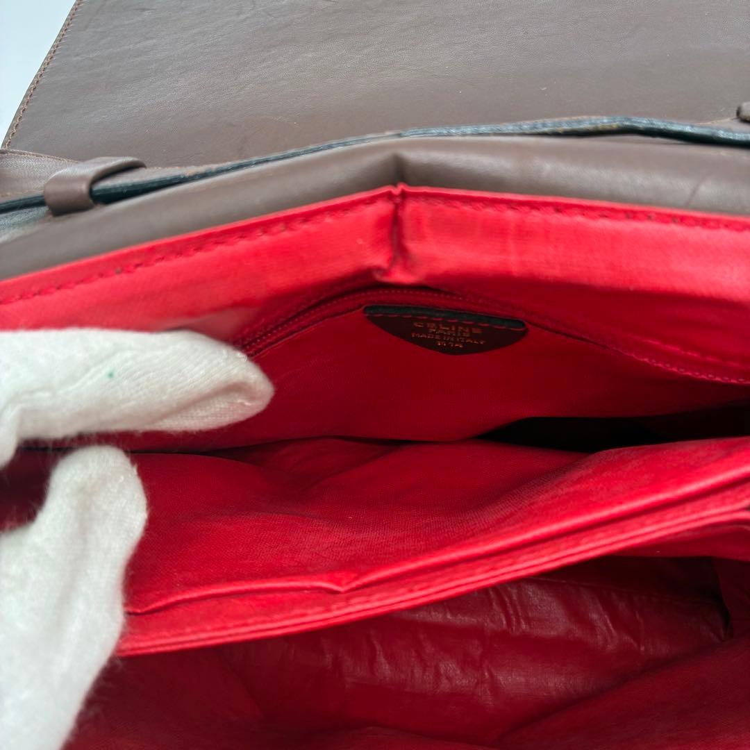 CELINE セリーヌ サークルロゴ ショルダーバッグ ヴィンテージ ブラウン