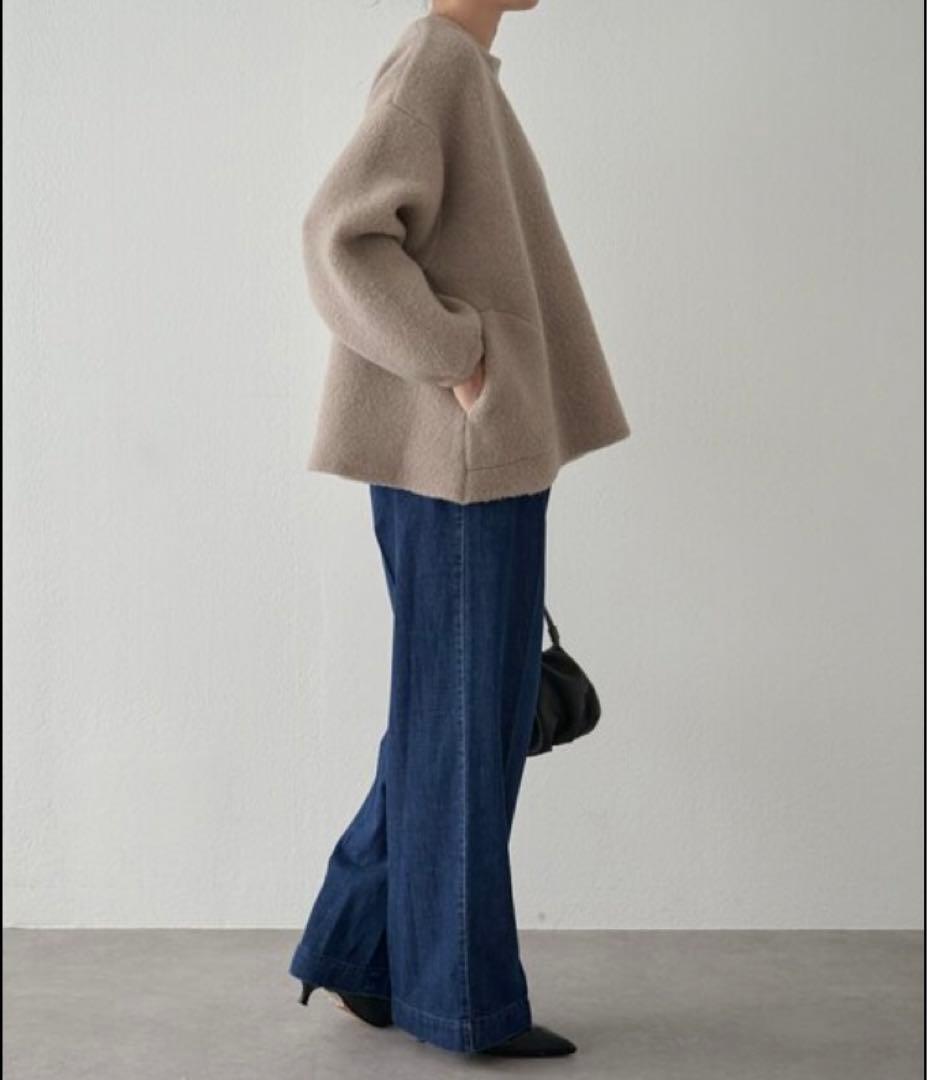 今期完売BEARDSLEYビアズリー✨パフ袖ニットコート30,800円ベージュ