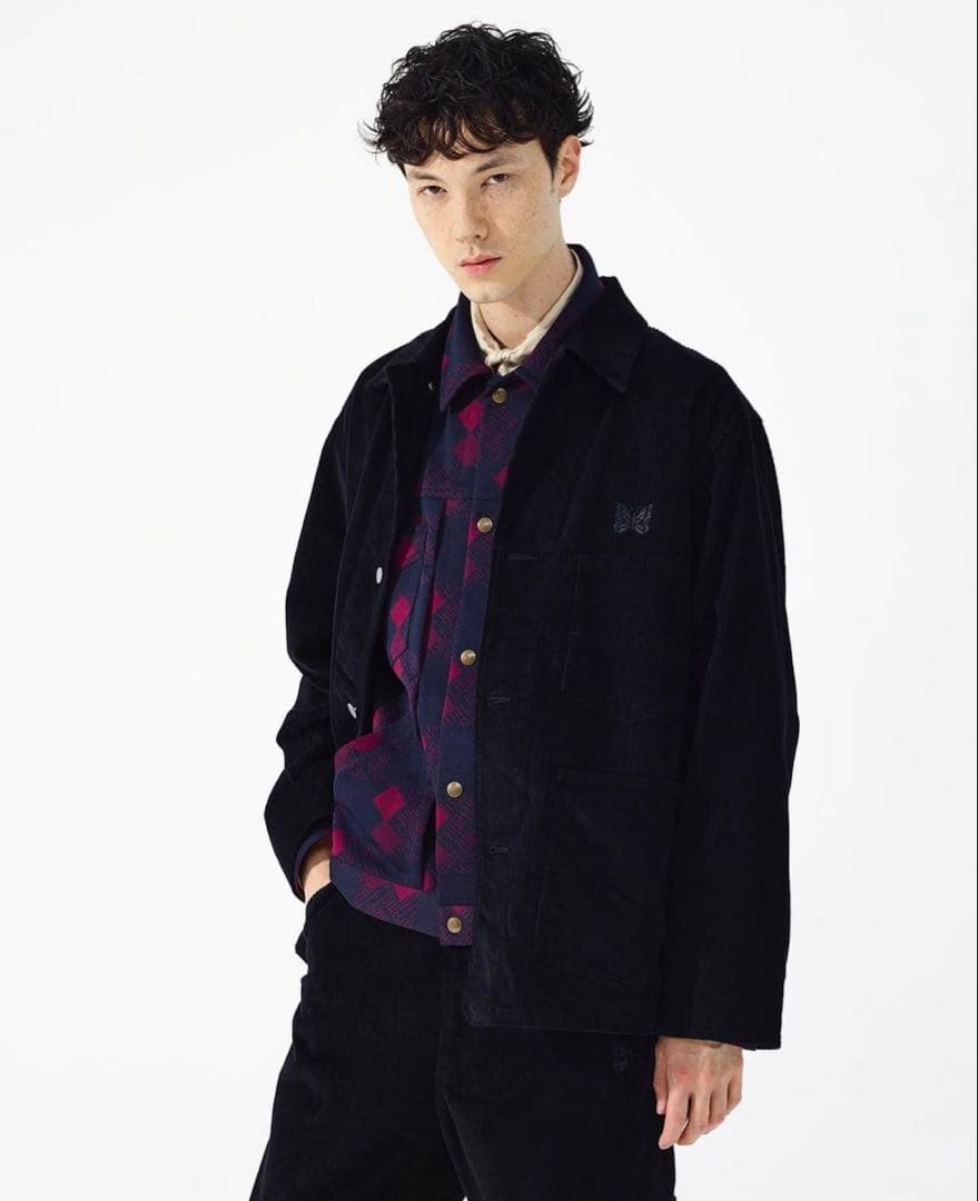 Needles × SMITH'S コーデュロイ ブラックカバーオール