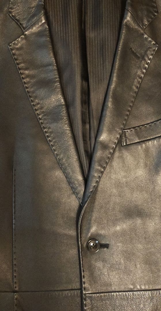 ダーバン I.D.D ラムレザーテーラードジャケット 黒 L 羊革ジャケット