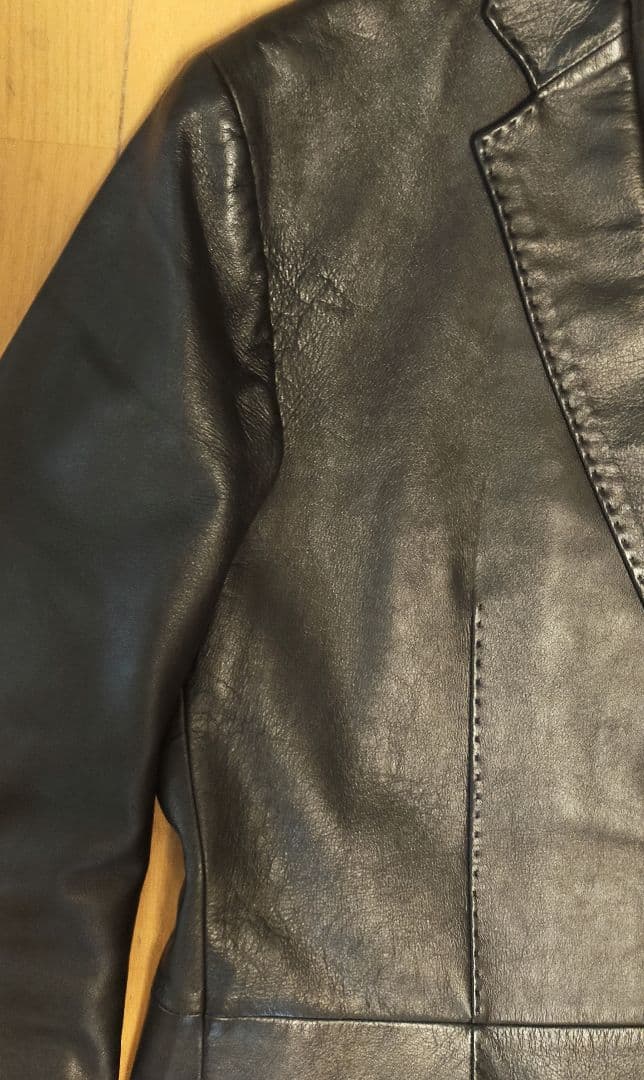 ダーバン I.D.D ラムレザーテーラードジャケット 黒 L 羊革ジャケット