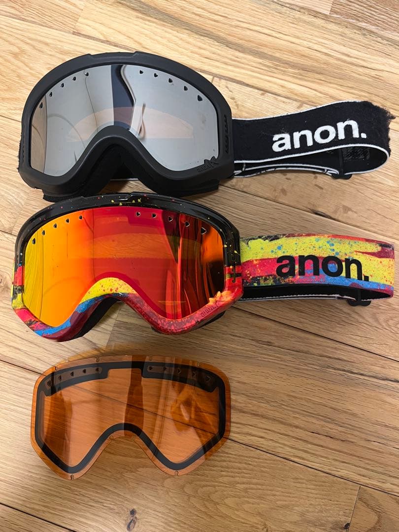 全天候　anon スキーゴーグル　キッズ用 交換レンズ付き