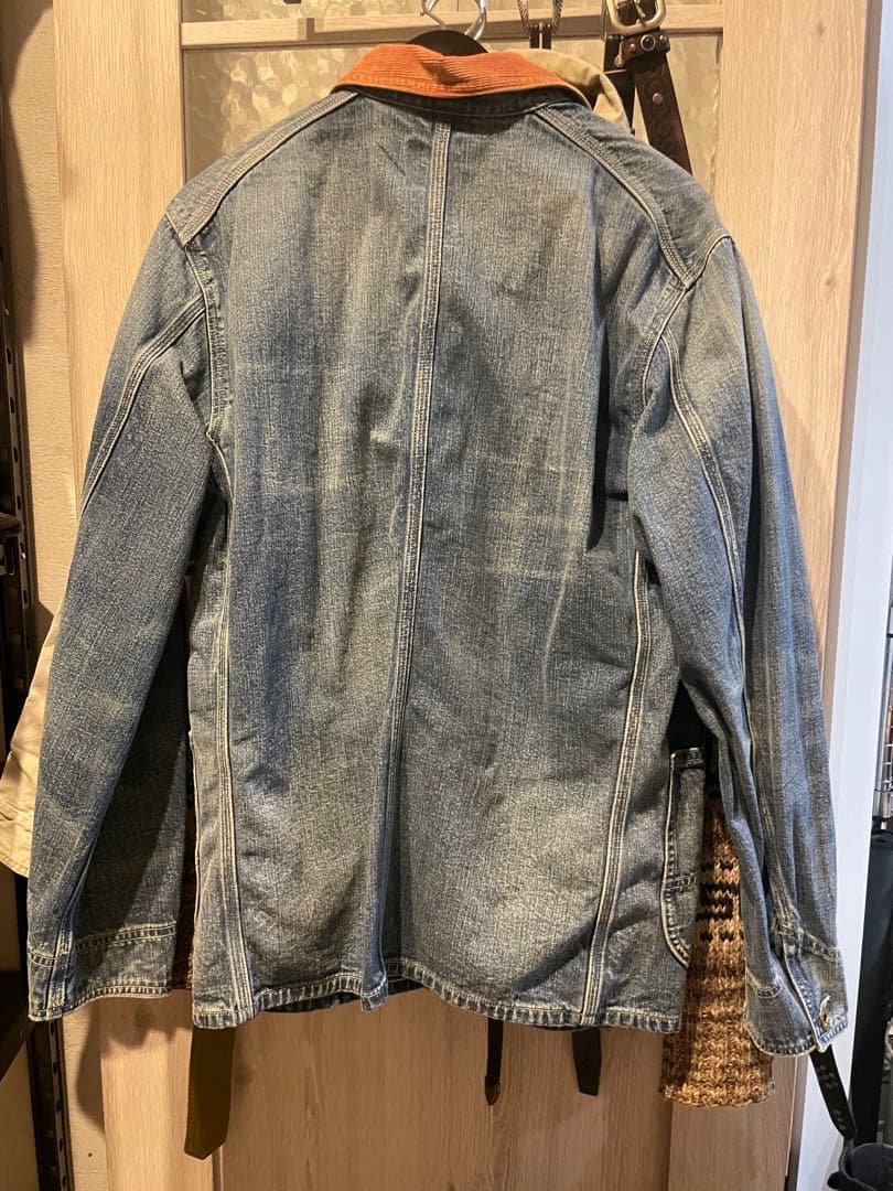 ラルフローレンRRL タグ付けカバーオール US/M デニム/オレンジ