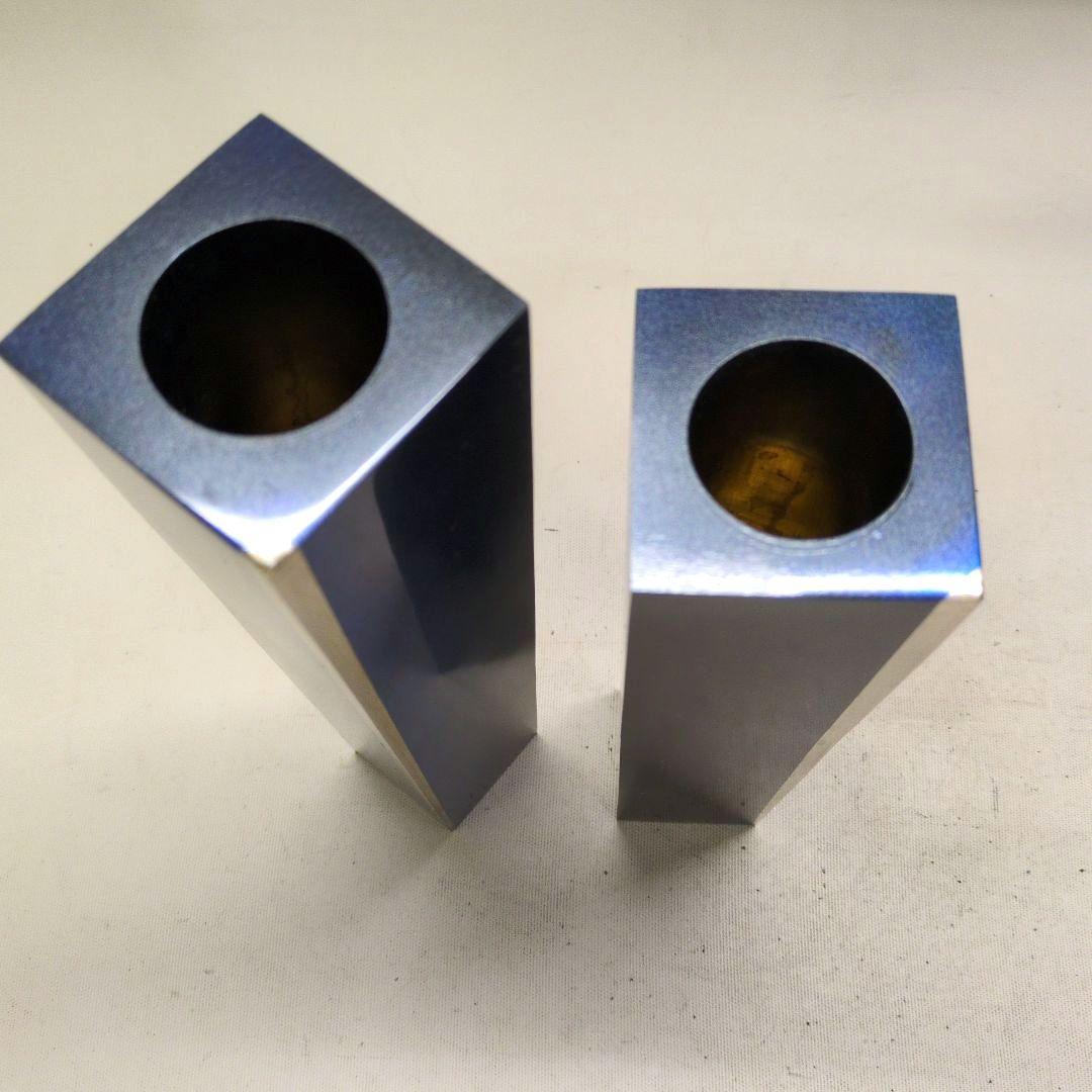 銅製花器　2個組　剣山付き　池坊好み　池坊花器