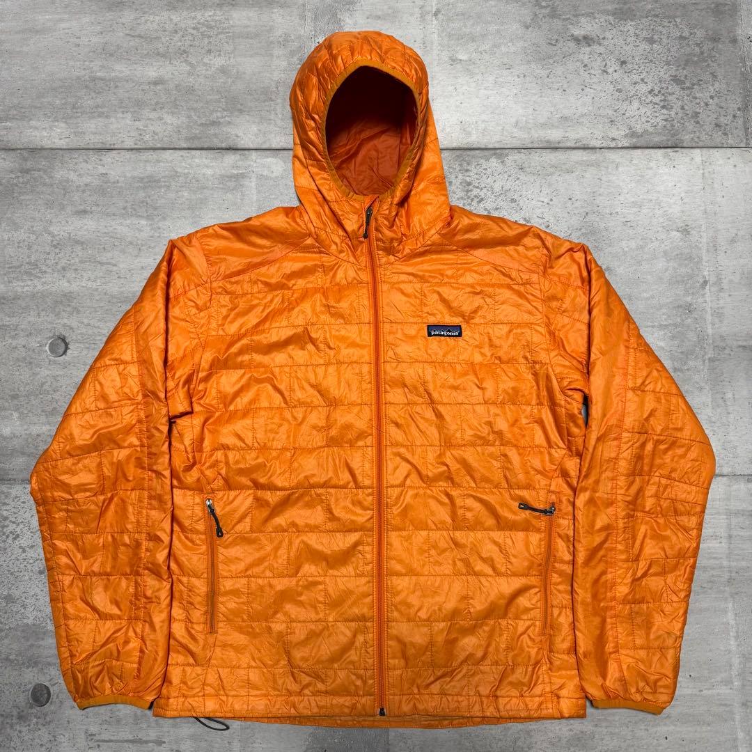patagonia 11年製 ナノパフフーディ マンゴー オレンジ キルティング