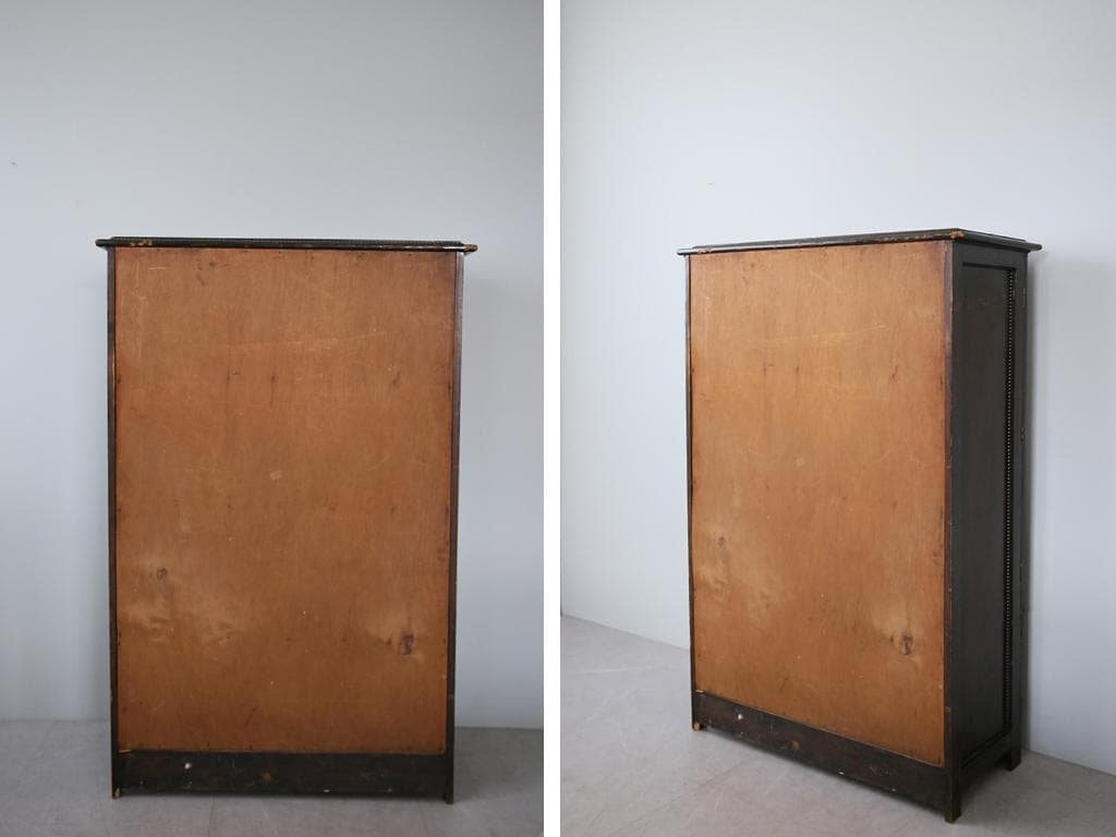 英国アンティーク木製ブックケースキャビネット/本棚/食器棚/飾り棚(92-60)