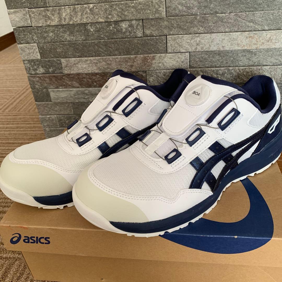 新品未使用☆asics CP209BOAシステム安全靴 ホワイト/ネイビー