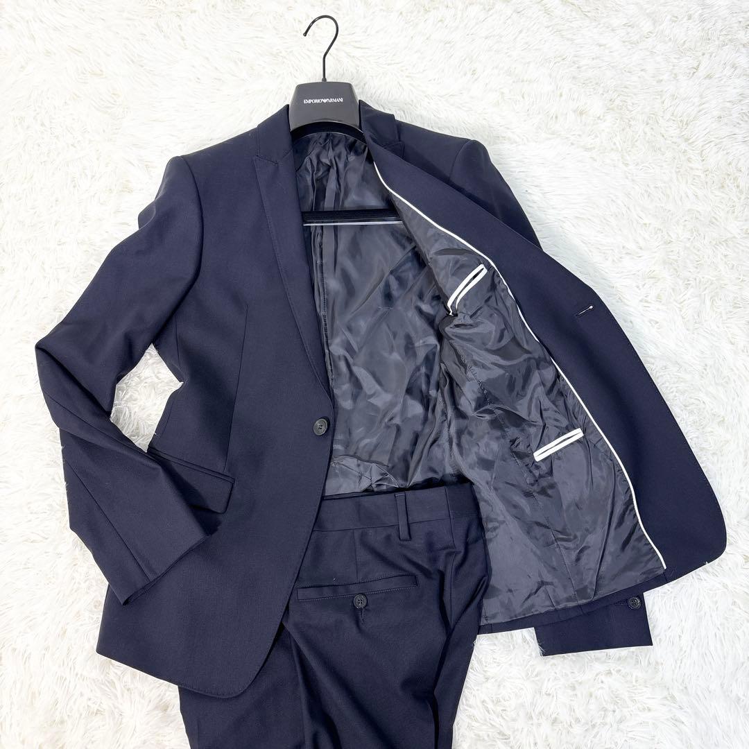 ☆ハンガー付☆エンポリオアルマーニ スーツ セットアップ 1B 総裏 ネイビー