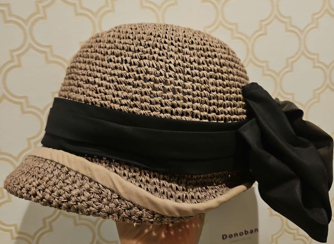donoban リボンクロッシュハット　グレー