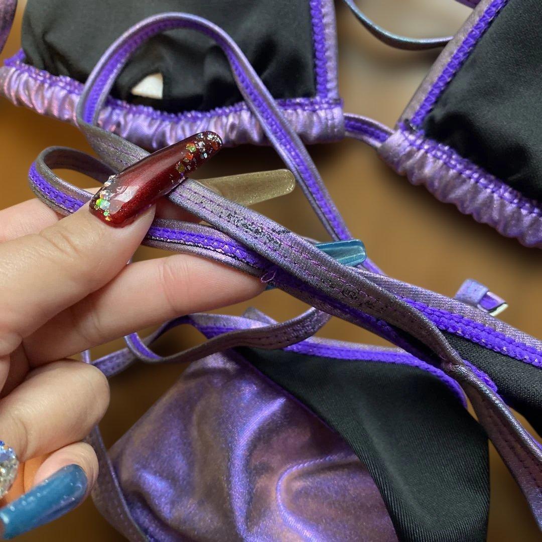 メ*9様 メタリックビキニ パープル