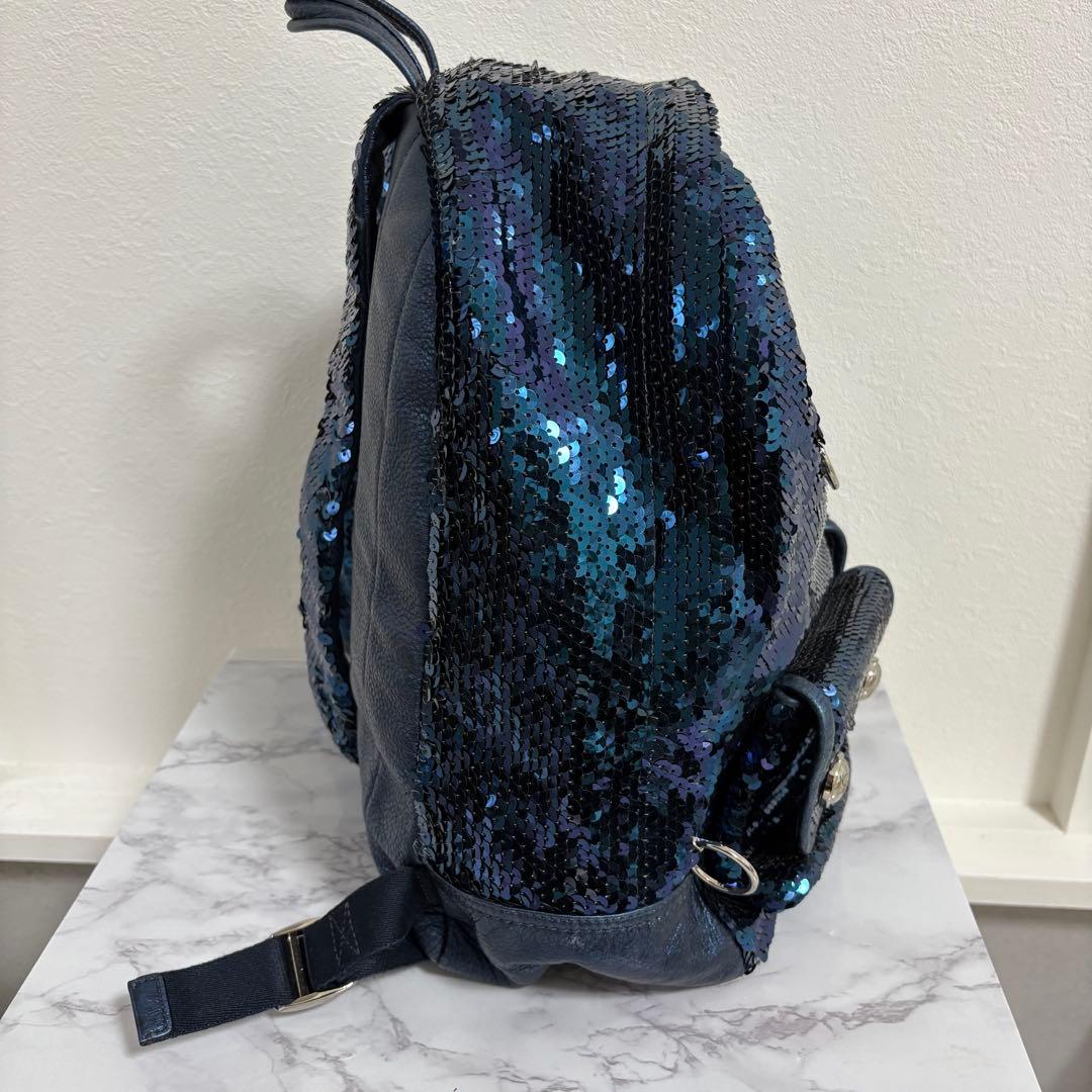 リュック・バックパック Coach blue poppy sequin backpack limited