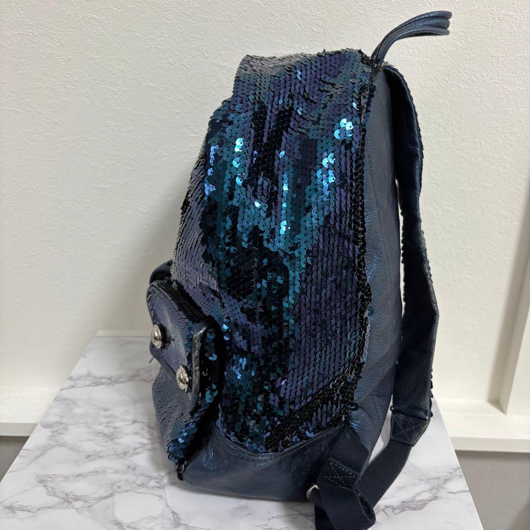 リュック・バックパック Coach blue poppy sequin backpack limited