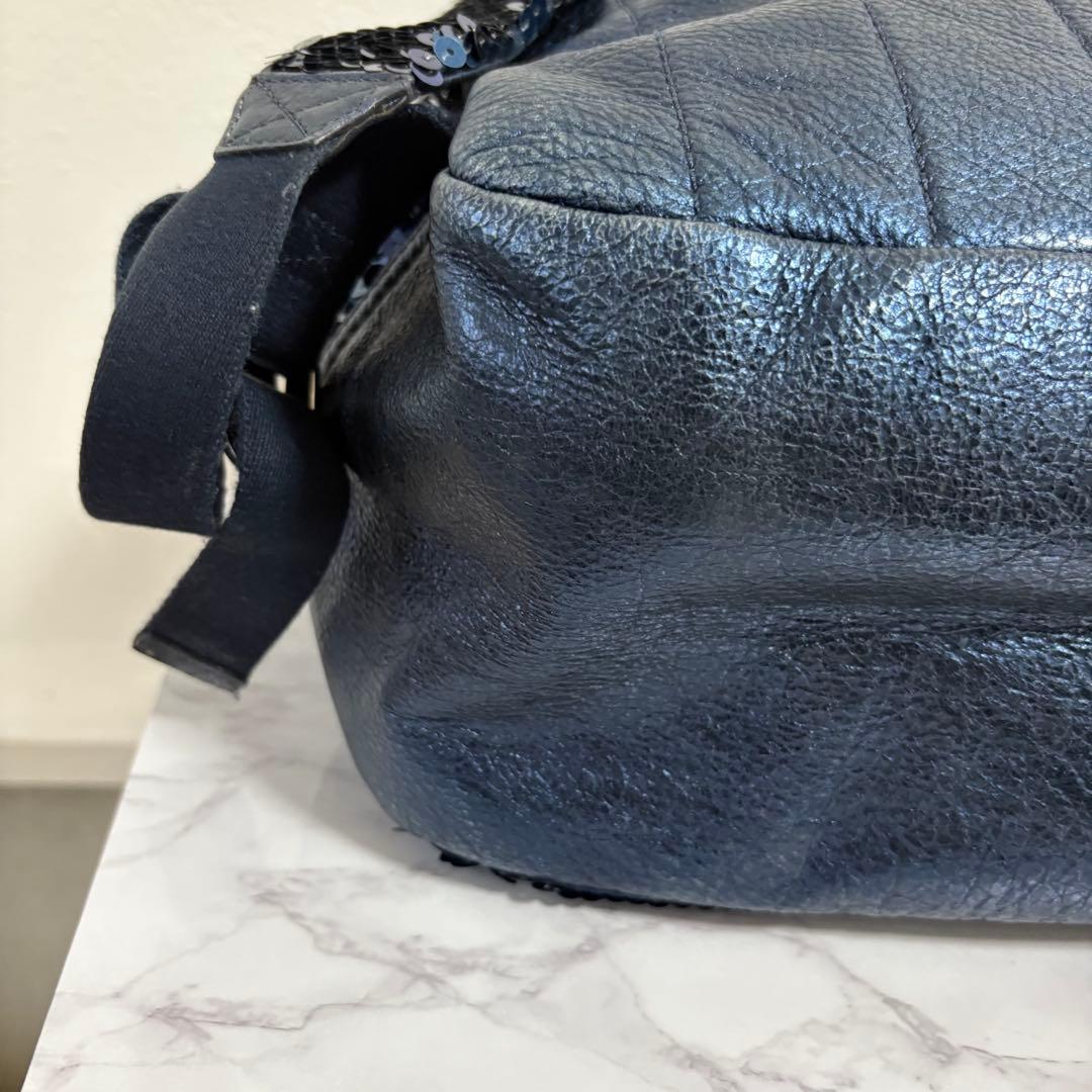リュック・バックパック Coach blue poppy sequin backpack limited