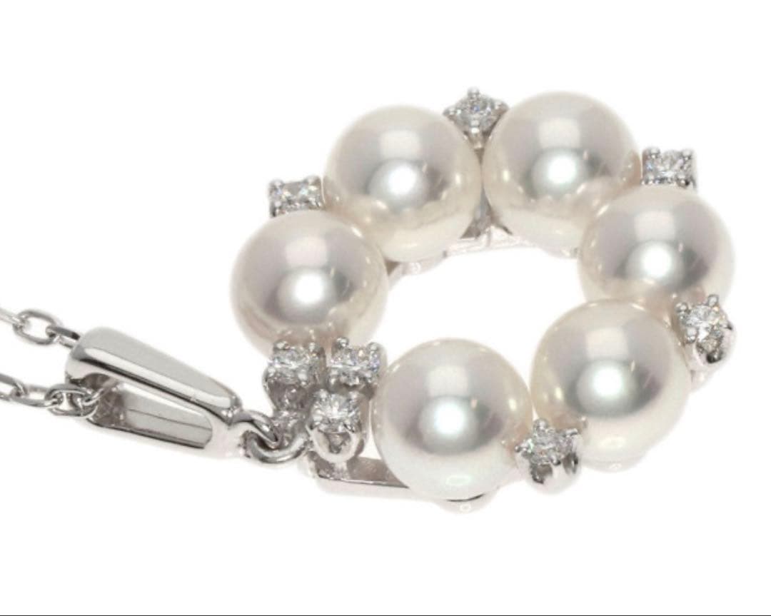 MIKIMOTO アコヤパールダイヤモンド ネックレス K18ホワイトゴールド