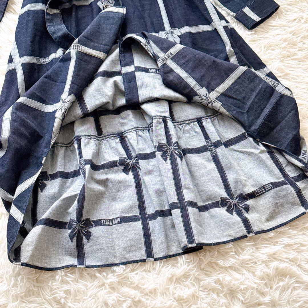 24年モデル✨未使用タグ付き ピンクハウス リボン ジャガードデニムワンピース