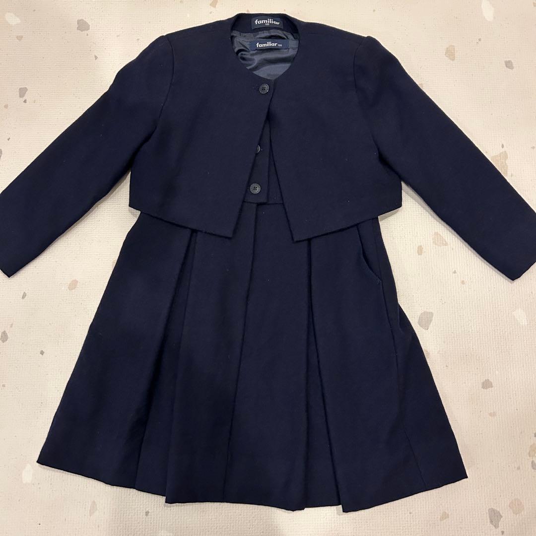 familiar お受験　卒業入園式　フォーマルスーツ　アンサンブル120cm