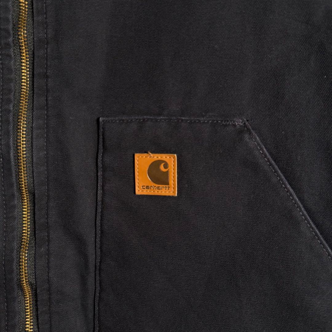 ⭐️希少⭐️カーハート ダック地ベスト 2XL 企業物 刺繍 ネイビー V01