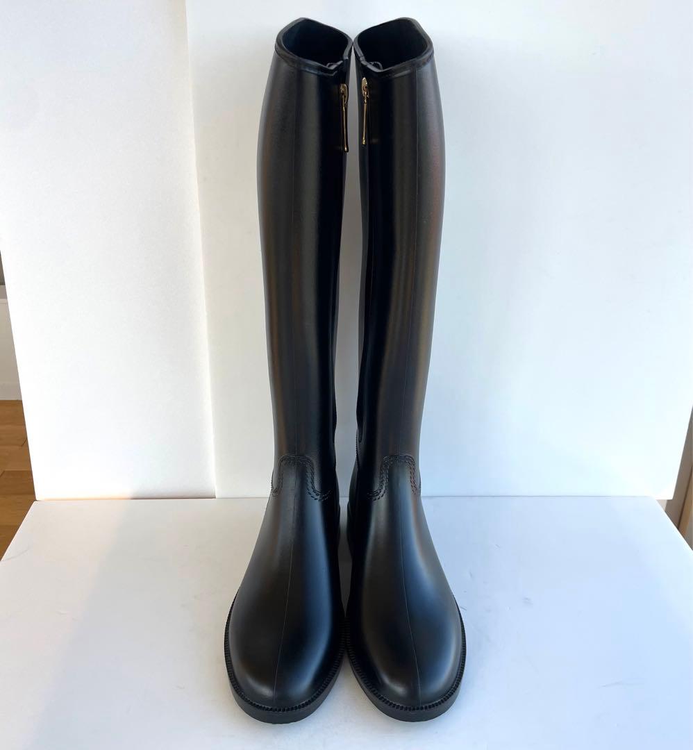 未使用級☆マッキントッシュフィロソフィー ロングレインブーツ S 22.5 黒