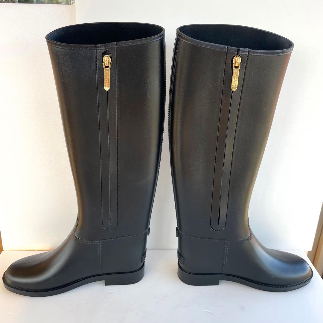 未使用級☆マッキントッシュフィロソフィー ロングレインブーツ S 22.5 黒