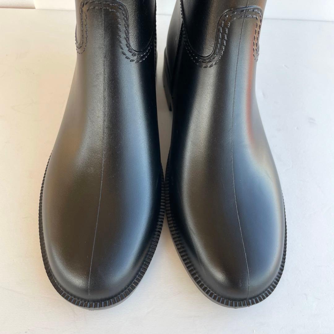 未使用級☆マッキントッシュフィロソフィー ロングレインブーツ S 22.5 黒