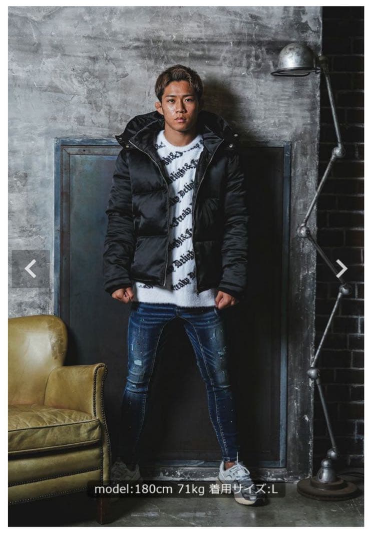 RTEG ブラックパデッドジャケット フード付き