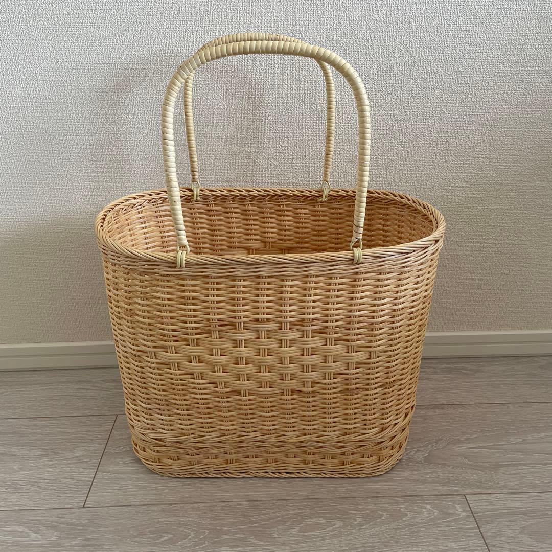 松野屋　籐の手提げ　かご