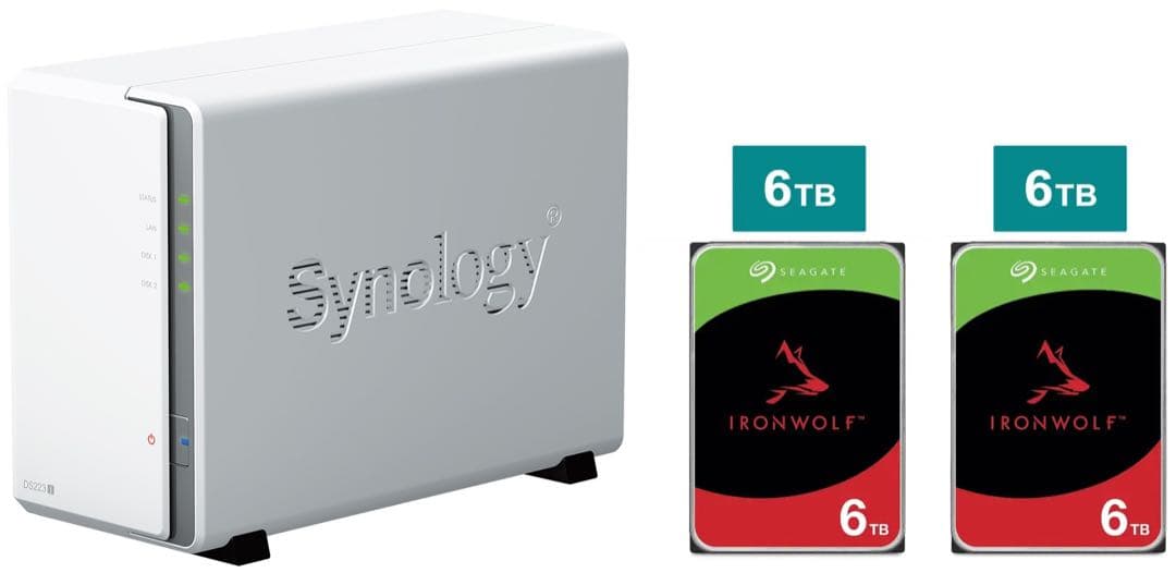 Synology DS223j NAS HDD 6TB×2台 セット