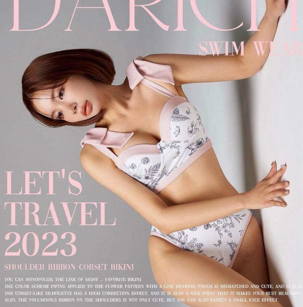 【COCO】Darich ショルダーリボンコルセットビキニ PNK