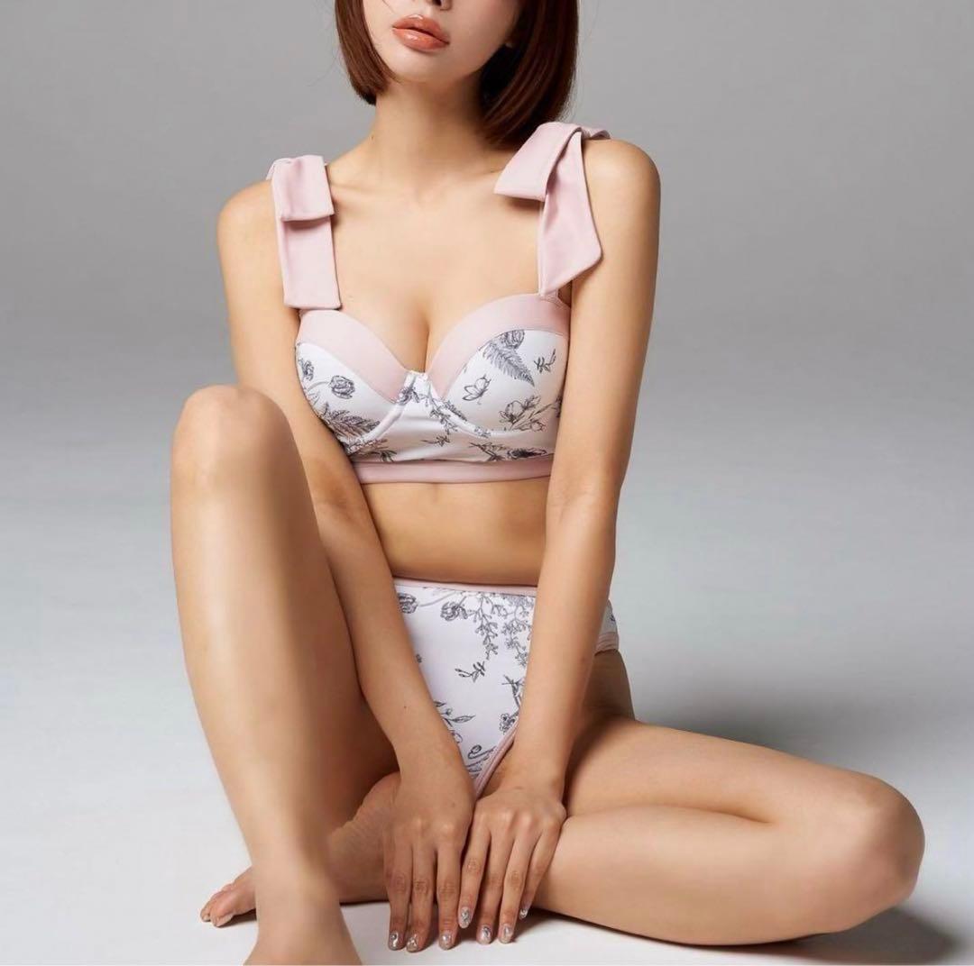 【COCO】Darich ショルダーリボンコルセットビキニ PNK