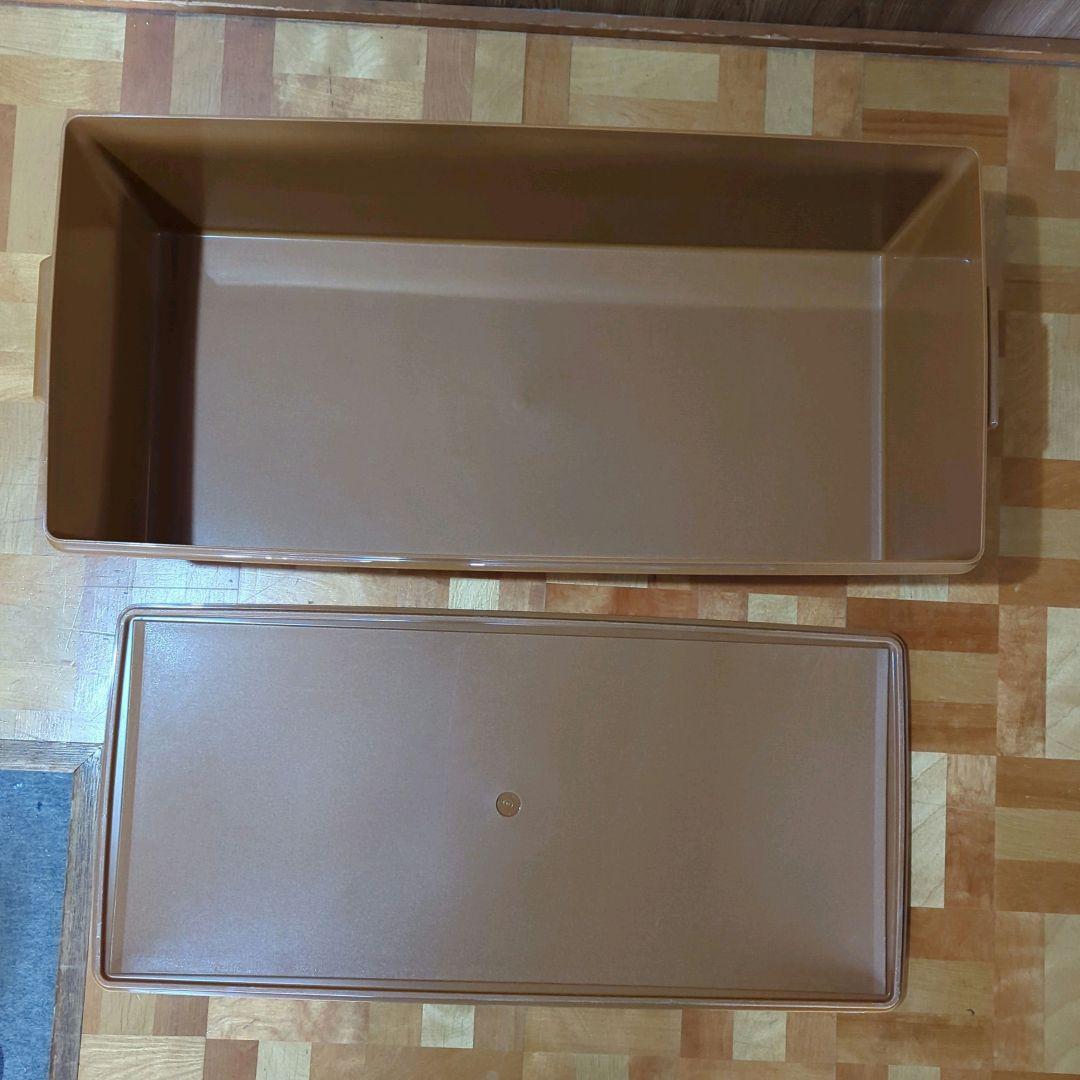 moumouタッパーウエア ディープロングスーパーケース ブラウン 5個セ