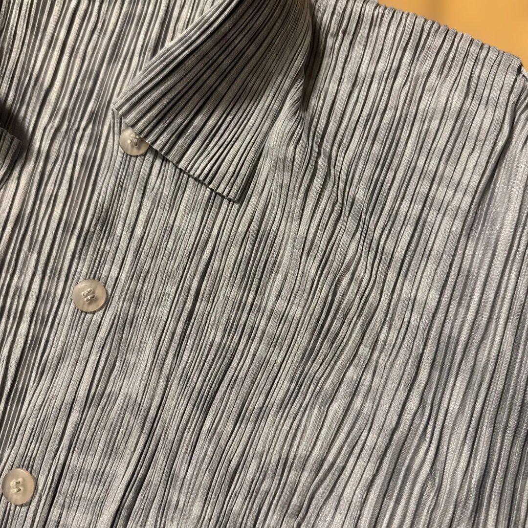 pleats pleats半袖シャツグレー