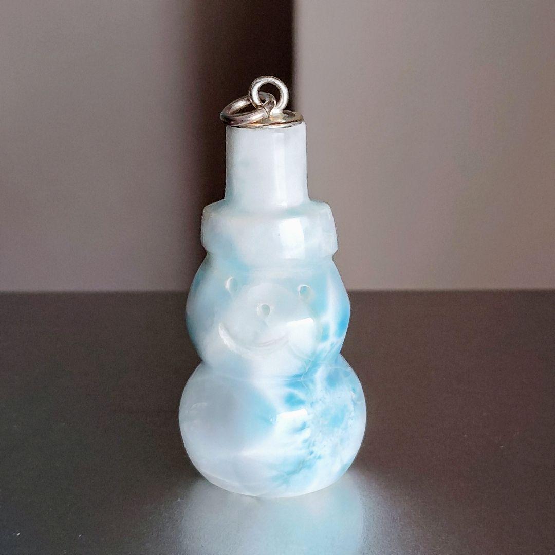 ラリマー トップクオリティ✨雪だるま チャーム 全体に美しいシャトヤンシー破格値