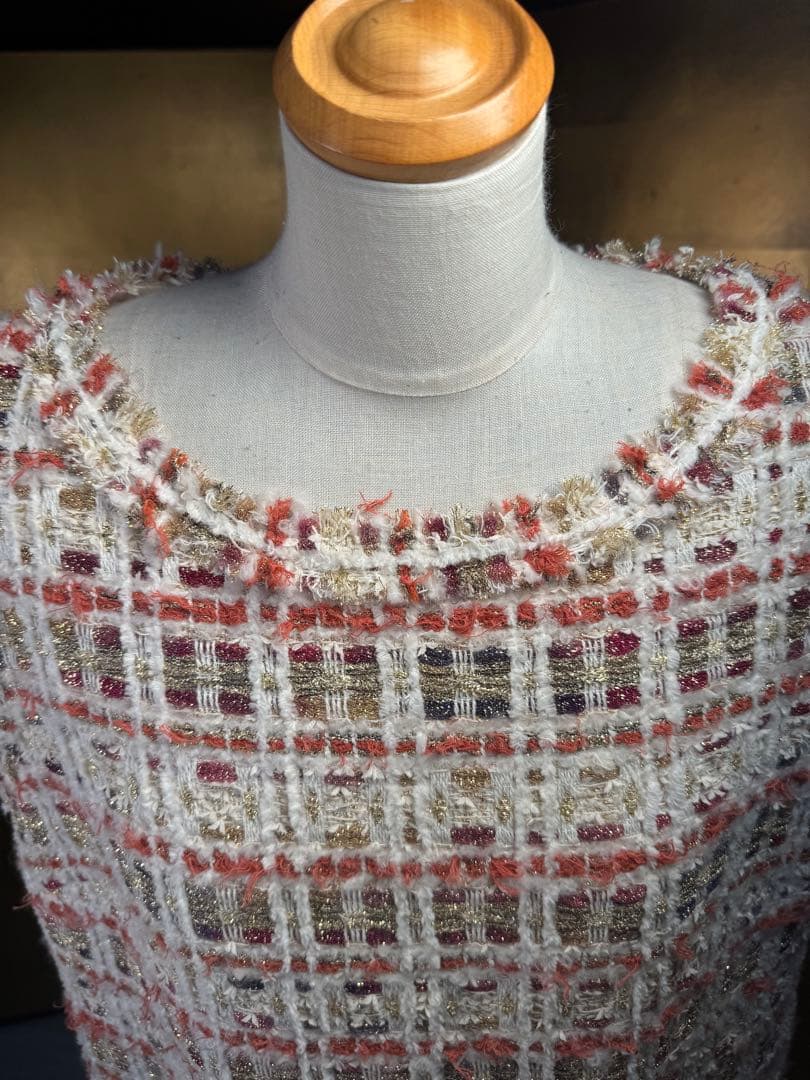 【Reneルネ】新品タグ付き定価104,500円マリアケントラメ入ワンピース36