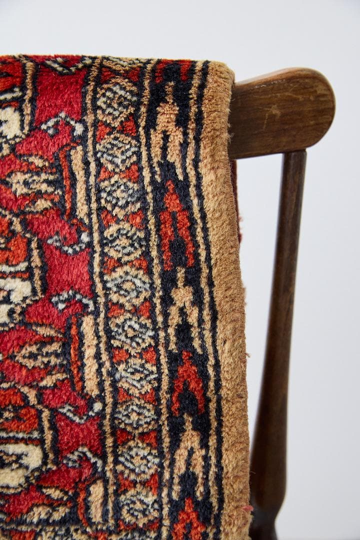 ヴィンテージラグ　トライバルラグ　ラホール産（96×32cm）茶　赤　ベージュ