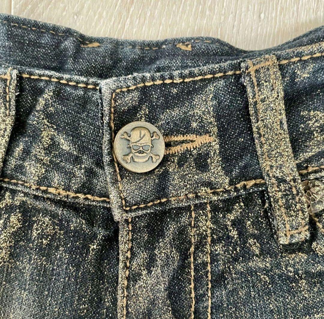 d.i.aショートパンツ デニム ラメ ダイヤ スカル 26インチ