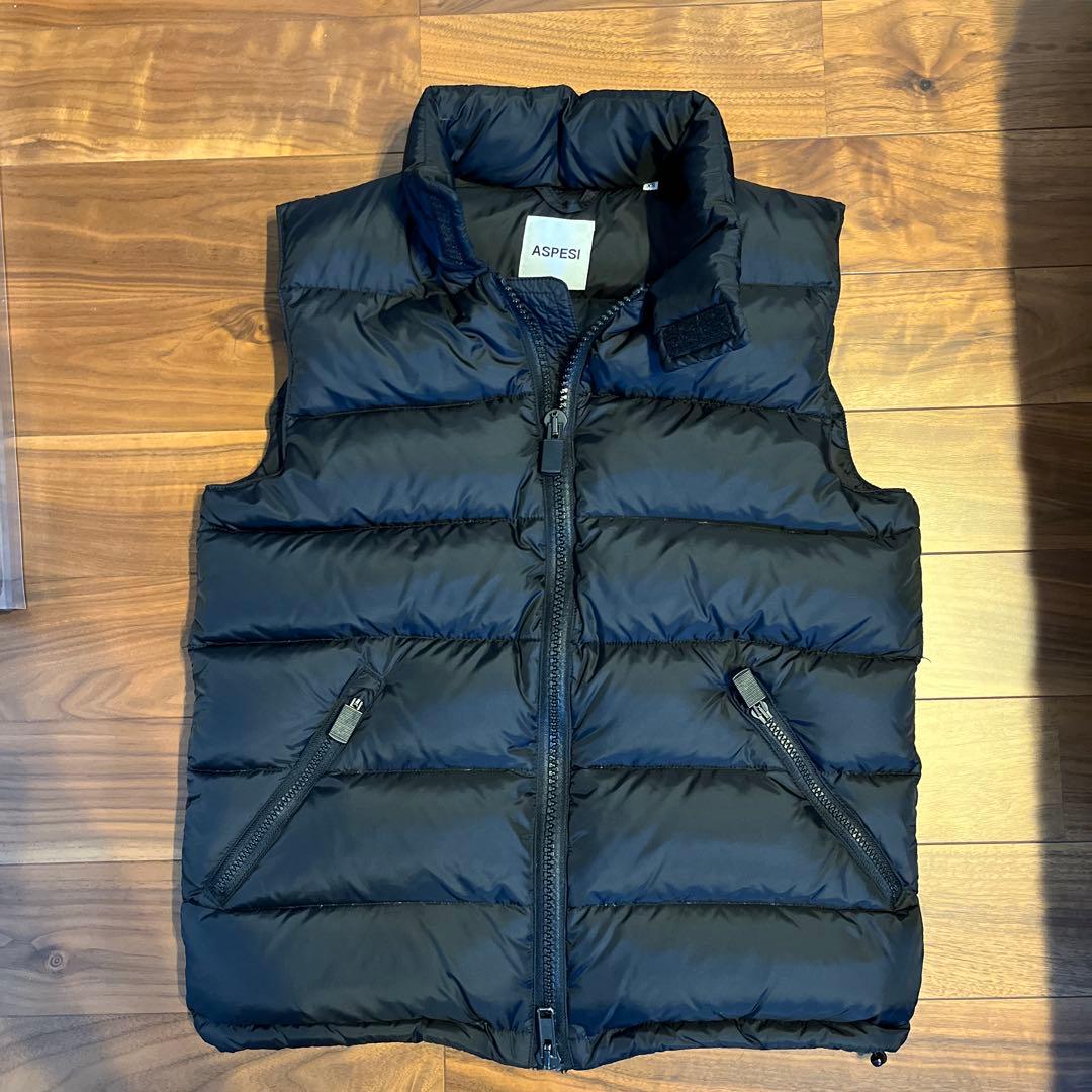 ASPESI 黒 ダウンベスト XS アスペジ
