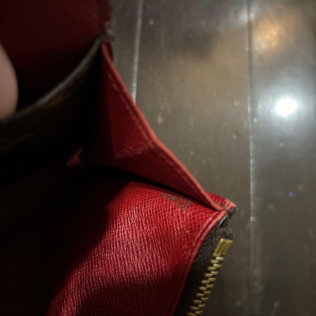 ルイヴィトン モノグラム エミリー 赤ルージュ長財布