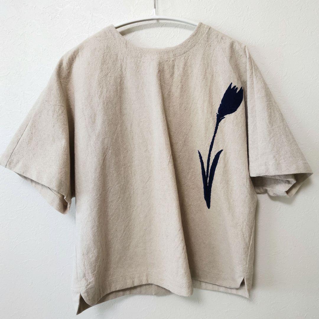 アトリエナルセ　コットン リネン スモック ブラウス “チューリップ