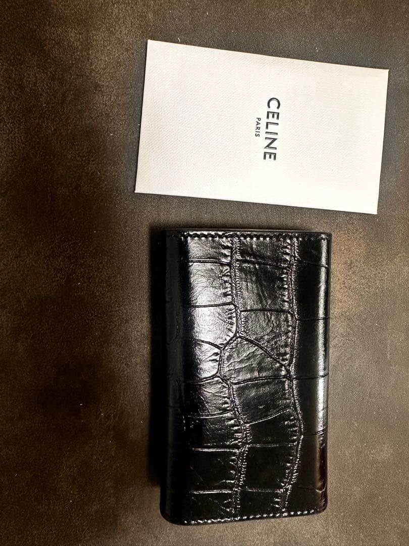 CELINE ブラックレザーキーケース