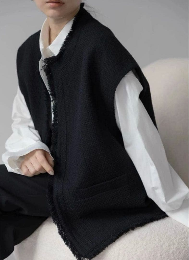 【na.e】　新品未使用　ツイード　ジレ　ベスト