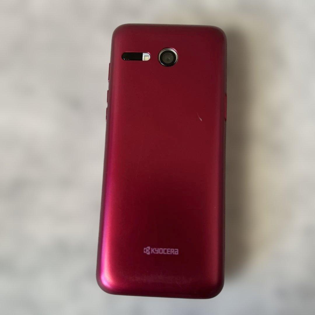 au KYF43 ワインレッド折りたたみ式携帯電話　かんたん携帯