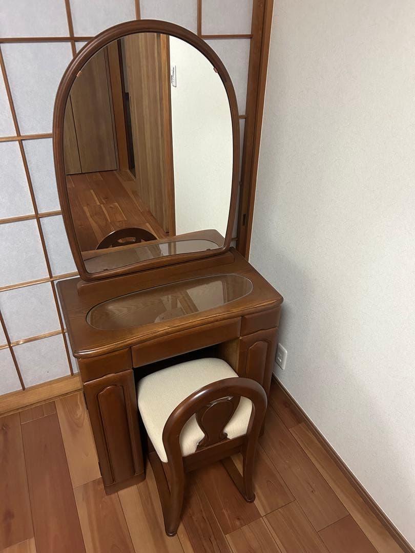 puuu! yumemiruドレッサーショコラ 一面鏡【①ドレッサー本体】
