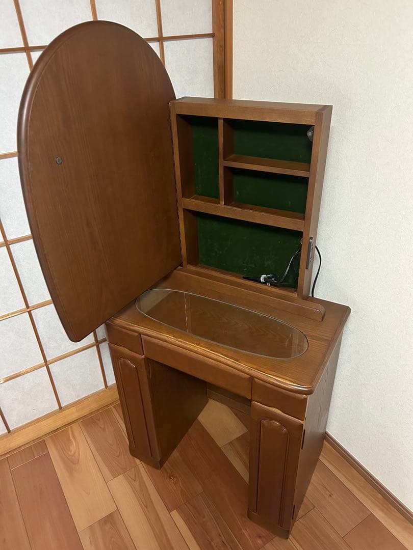 puuu! yumemiruドレッサーショコラ 一面鏡【①ドレッサー本体】