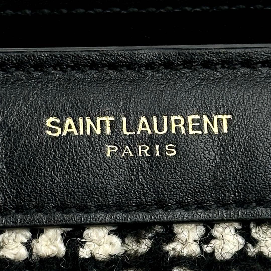 【美品】サンローラン　サックドジュール　2way　ハンドバッグ　ツイード　レザー